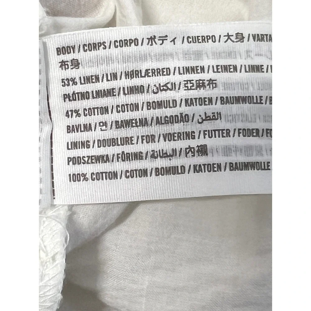 Abercrombie &‎ Fitch White Linen Blend Ladder Stitch Maxi Dress Small